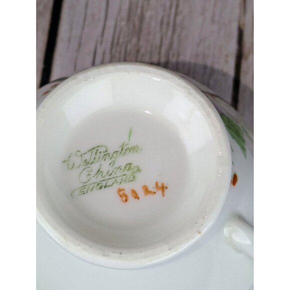 VTG Wellington China Art Deco Bone China Floral Teacup Set Hand Painted - Picture 6 of 6